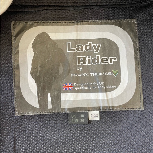 Lady Rider by Frank Thomas leather padded motorcycle armored Jacket - Picture 8 of 11